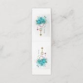 Carte De Rendez-vous Roses turquoise avec touches (Extérieur déplié)