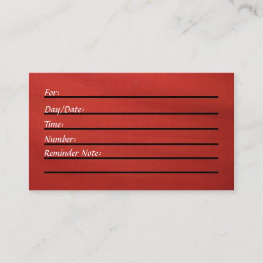 Carte de rendez-vous (rouge) (Devant)