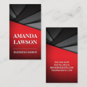 Carte De Rendez-vous Rouge Noir | Panneaux Abstraits (Devant / Derrière)