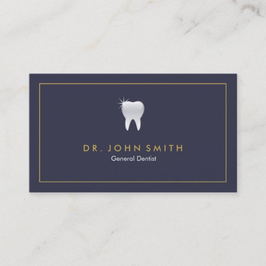 Carte De Rendez-vous Royal Blue Shiny Dental Dental Nomination (Devant)