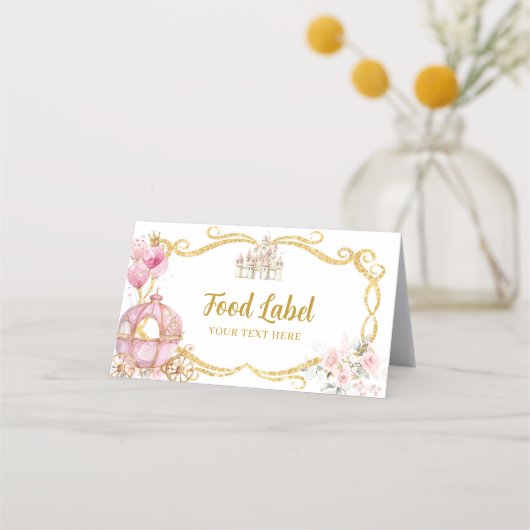 Carte De Rendez-vous Royal Princess Pink Citrouille Carriage Étiquette  (Devant)