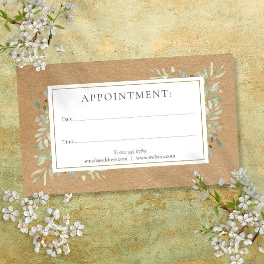 Carte de rendez-vous rustique Kraft Watercolor Gre