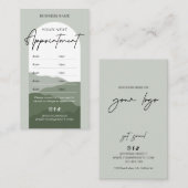 Carte De Rendez-vous Sage Green Boho Arch Logo Makeup Hair Salon (Devant / Derrière)