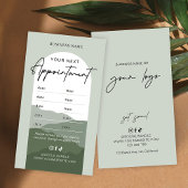 Carte De Rendez-vous Sage Green Boho Arch Logo Makeup Hair Salon
