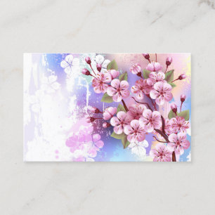 Carte De Rendez-vous Sakura rose sur la peinture Arrière - plan