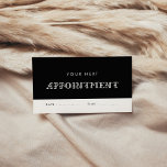 Carte De Rendez-vous Salle de tatouage de typographie vintage<br><div class="desc">Une carte de rendez-vous simple et moderne,  parfaite pour un salon de tatouage ou tout domaine d'affaires. Parfait pour s'assurer que vos clients sont toujours à l'heure. Facilement personnalisable avec vos informations et couleurs d'entreprise.</div>