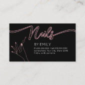 Carte De Rendez-vous Salon à ongles chic Manicurist Blush Rose (Devant)