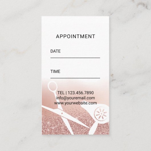 Carte De Rendez-vous Salon Artiste Beauté Coiffeuse & maquillage Rendez (Dos)