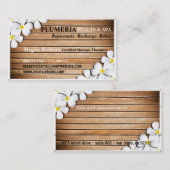 Carte De Rendez-vous Salon blanc tropical de massage de soins de la (Devant / Derrière)