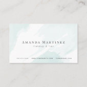 Carte de rendez-vous salon bleu clair Aquarelle (Dos)