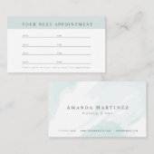 Carte de rendez-vous salon bleu clair Aquarelle (Devant / Derrière)