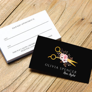 Carte De Rendez-vous Salon chic de ciseaux d'or