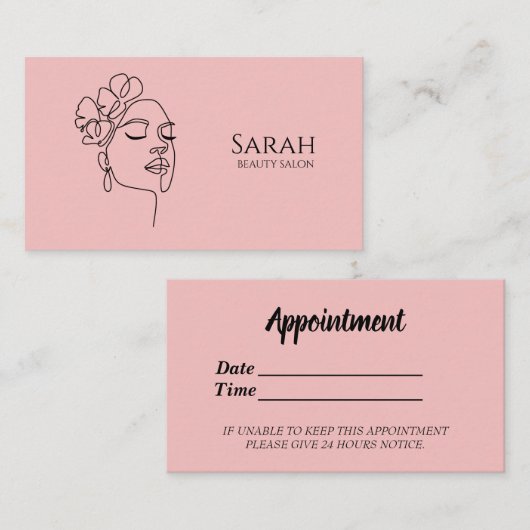 Carte De Rendez-vous Salon de beauté (Devant / Derrière)