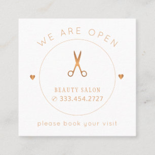 Carte De Rendez-vous Salon de beauté blanc et or élégant et moderne