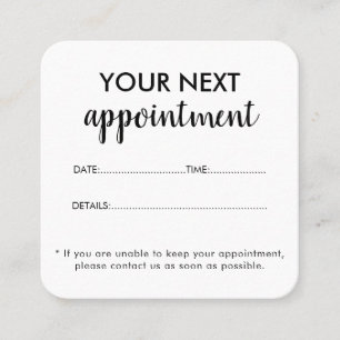 Carte De Rendez-vous Salon de Beauté Élégant Moderne Blanc