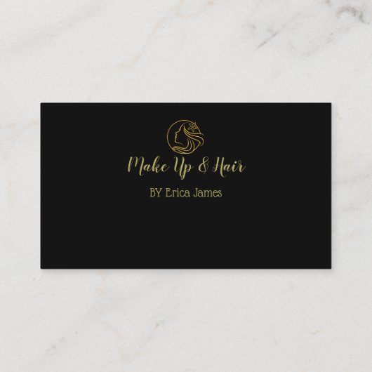 Carte De Rendez-vous Salon de beauté en or et noir (Dos)