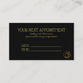 Carte De Rendez-vous Salon de beauté en or et noir (Devant)