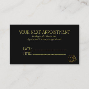Carte De Rendez-vous Salon de beauté Golden and Black