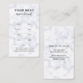 Carte De Rendez-vous Salon de beauté Marbre blanc simple et élégant (Devant / Derrière)