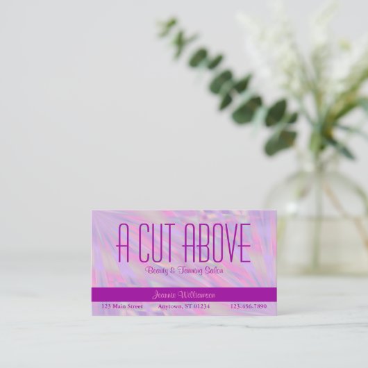Carte De Rendez-vous Salon de beauté pourpre (Debout devant)