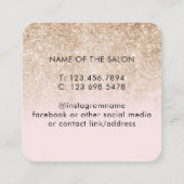 Carte De Rendez-vous Salon de beauté rose moderne or élégant (Dos)