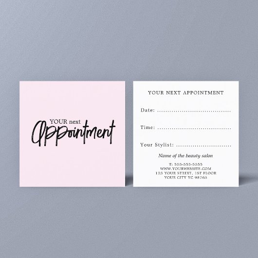 Carte De Rendez-vous Salon de beauté rose simple et élégant
