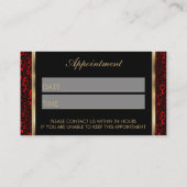 Carte De Rendez-vous Salon de beauté - Rouge foncé (Dos)