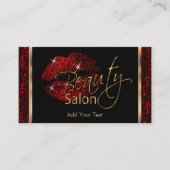 Carte De Rendez-vous Salon de beauté - Rouge foncé (Devant)