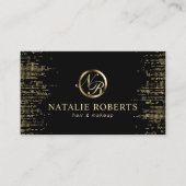 Carte De Rendez-vous Salon de beauté Script Monogramme Logo Gold Confet (Devant)