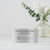 Carte De Rendez-vous Salon de beauté Silver Glitter (Debout devant)