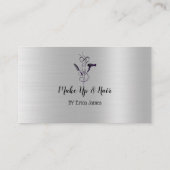 Carte De Rendez-vous Salon de beauté Silver Glitter (Dos)