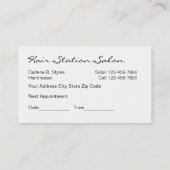 Carte De Rendez-vous Salon de coiffeur de beauté (Dos)