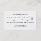 Carte De Rendez-vous Salon de coiffure élégant avec la date de (Dos)