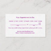 Carte De Rendez-vous Salon de coiffure élégant avec la date de (Dos)