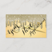 Carte de rendez-vous salon de coiffure Gold Partie (Devant)