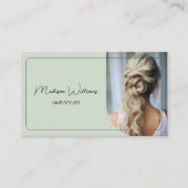 Carte De Rendez-vous Salon de coiffure moderne vert sauge (Devant)