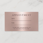 Carte De Rendez-vous Salon de coiffure Rose or marbre moderne Rendez-vo (Dos)
