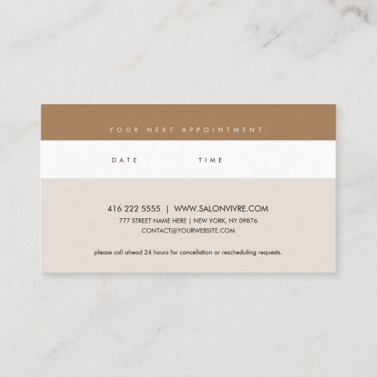 Carte de rendez-vous Salon de Formes Bio Modernes (Dos)