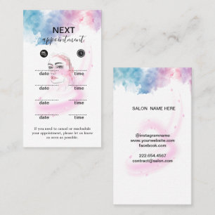 Carte De Rendez-vous Salon de luxe avec paillettes violettes 
