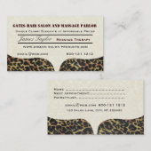 Carte De Rendez-vous Salon de massage d'empreinte de léopard (Devant / Derrière)