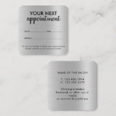 Carte De Rendez-vous Salon de Parties scintillant en argent de luxe Fou (Devant / Derrière)