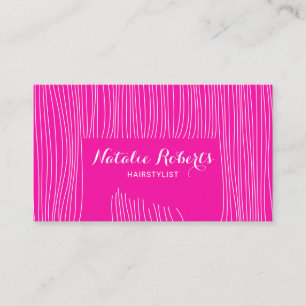 Carte De Rendez-vous Salon de stylo pour cheveux roses chauds
