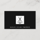 Carte De Rendez-vous Salon des cheveux Ajouter votre logo noir (Devant)