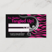 Carte De Rendez-vous Salon d'impression de zèbre de roses indien et de (Dos)