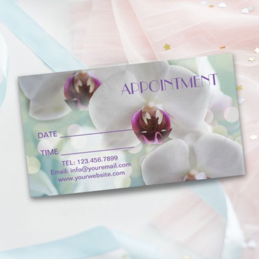 Carte De Rendez-vous Salon d'orchidée SPA massage Aromathérapie Rendez-