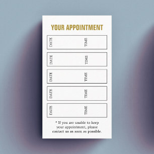 Carte De Rendez-vous Salon élégant moderne blanc noir