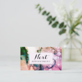 Carte De Rendez-vous *~* Salon et Spa Fuschia Chic Artiste Abstrait (Debout devant)