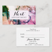 Carte De Rendez-vous *~* Salon et Spa Fuschia Chic Artiste Abstrait (Devant / Derrière)