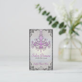 Carte De Rendez-vous Salon pourpre argenté sophistiqué moderne de (Debout devant)