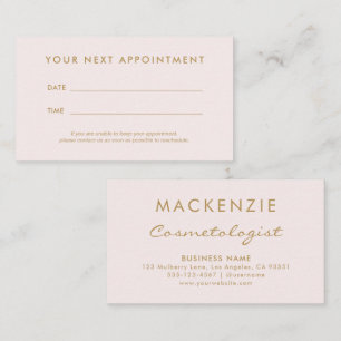 Carte De Rendez-vous Salon rose pâle moderne